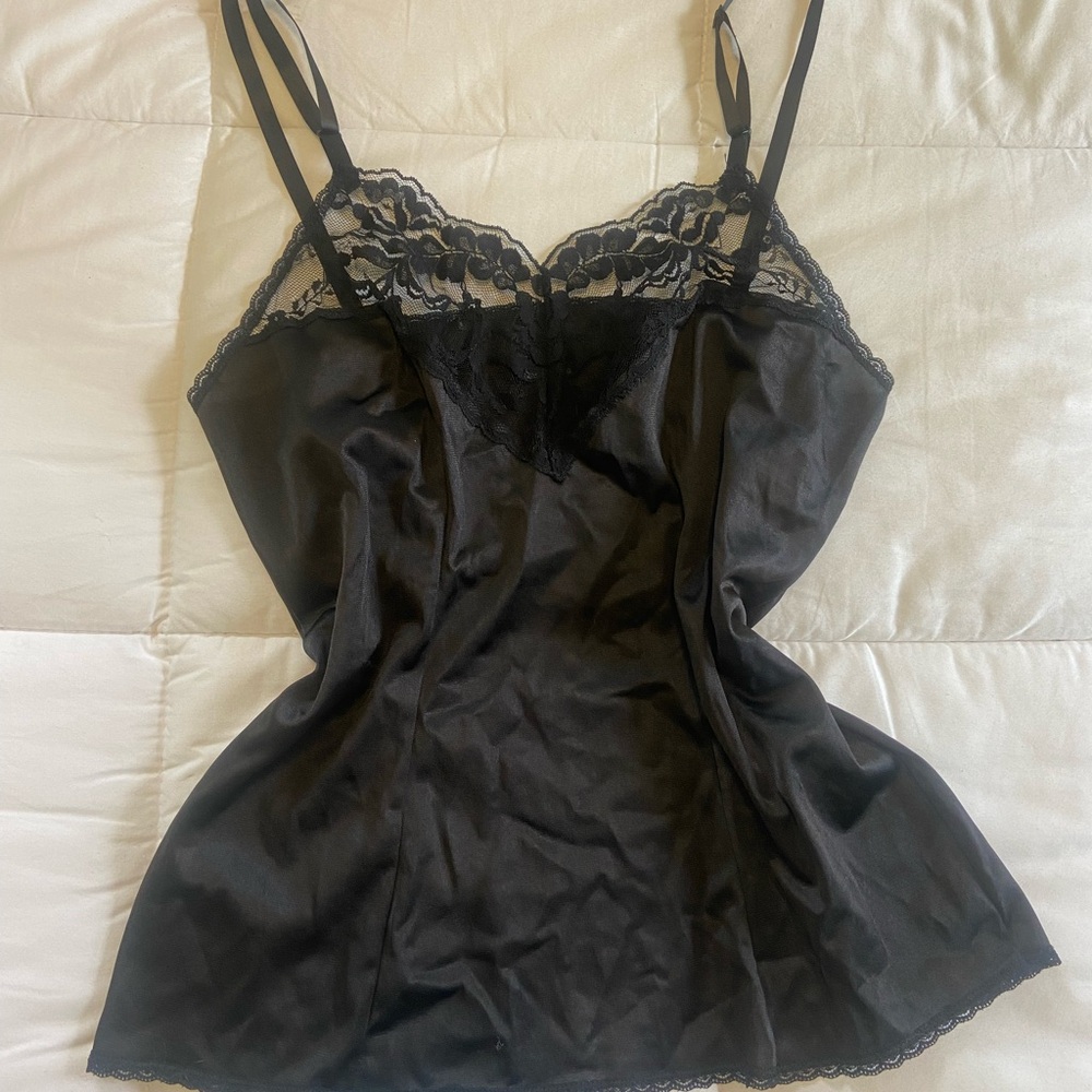 Elegant Black Lace Trim Camisole